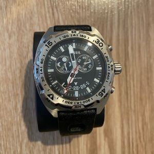 Fossil Men's CH3011 Breaker Tide Chronograph Black Silicone Watch